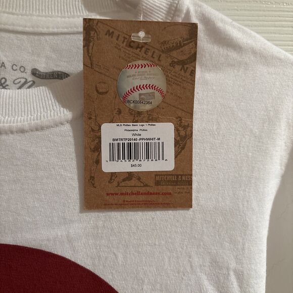 Philadelphia Phillies Retro Logo Mitchell & Ness Men’s Medium Tshirt NWT White - Picture 4 of 6